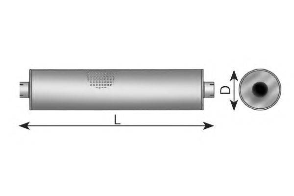 Средний глушитель выхлопных газов, универсальный DINEX 89443