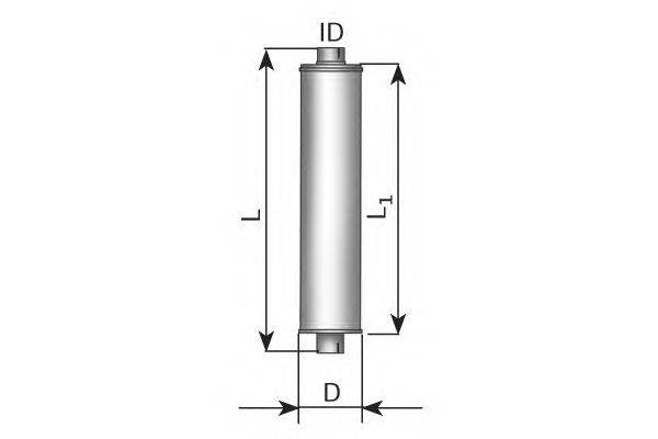 Средний глушитель выхлопных газов, универсальный DINEX 87314
