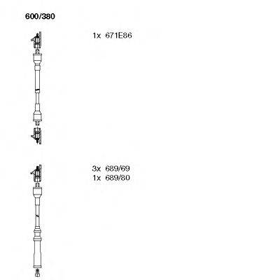 Комплект проводов зажигания BREMI 600/380