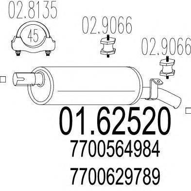 Глушитель выхлопных газов конечный FONOS 31128