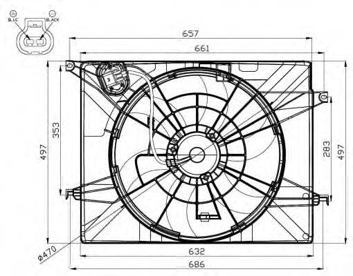 Вентилятор, охлаждение двигателя NRF 47561