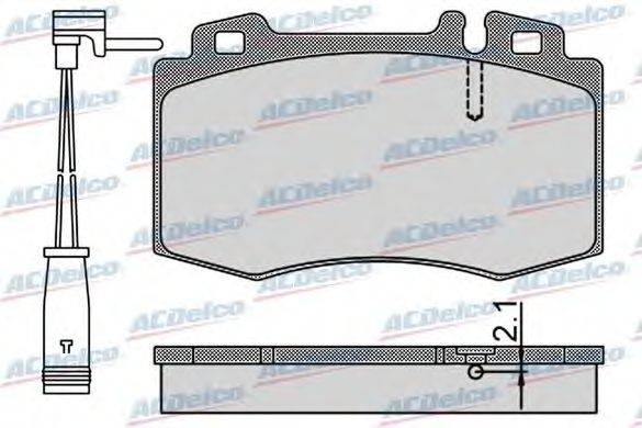 Комплект тормозных колодок, дисковый тормоз ACDelco AC058899AD