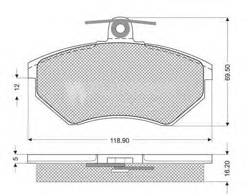 Комплект тормозных колодок, дисковый тормоз FLENNOR FB210155