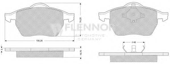 Комплект тормозных колодок, дисковый тормоз FLENNOR FB210184