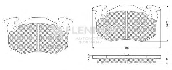 Комплект тормозных колодок, дисковый тормоз FLENNOR FB210260