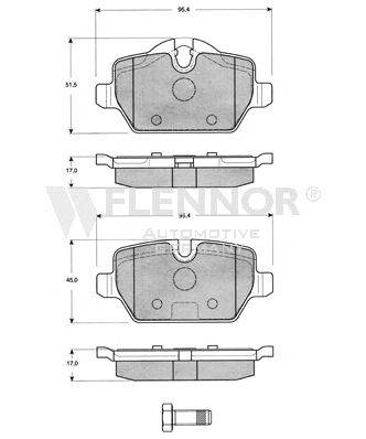 Комплект тормозных колодок, дисковый тормоз FLENNOR FB210683