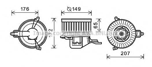 Электродвигатель, вентиляция салона AVA QUALITY COOLING CN8291