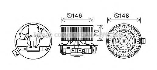 Электродвигатель, вентиляция салона AVA QUALITY COOLING RT8576