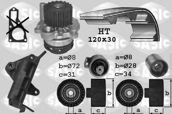 Водяной насос + комплект зубчатого ремня SASIC 3906019