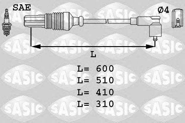 Комплект проводов зажигания SASIC 9280003