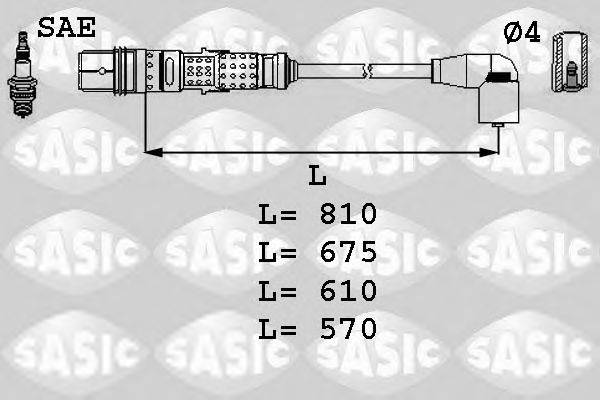 Комплект проводов зажигания SASIC 9286006