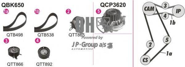 Водяной насос + комплект зубчатого ремня JP GROUP QBPK6500