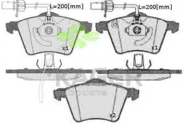 Комплект тормозных колодок, дисковый тормоз KAGER 23034