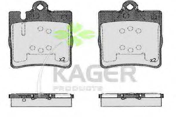 Комплект тормозных колодок, дисковый тормоз KAGER 35-0592