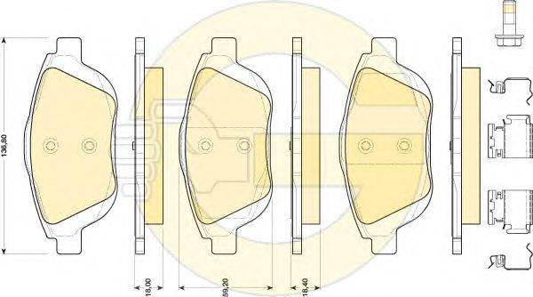 Комплект тормозных колодок, дисковый тормоз GIRLING 6118194
