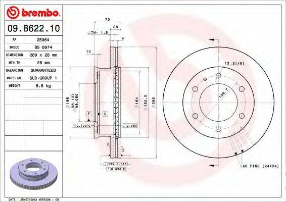 Тормозной диск BRECO BS 8974