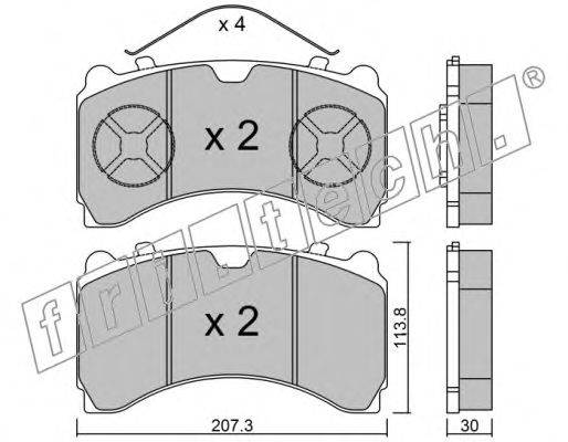 Комплект тормозных колодок, дисковый тормоз fri.tech. 951.0