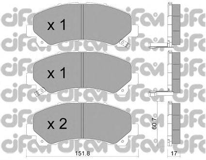 Комплект тормозных колодок, дисковый тормоз CIFAM 8229020