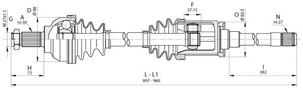 Приводной вал OPEN PARTS DRS6354.00