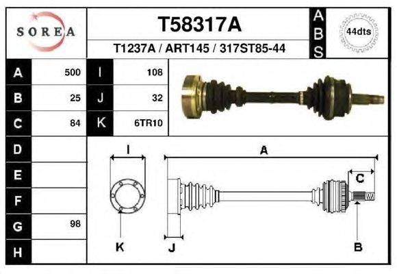 Приводной вал EAI T58317A