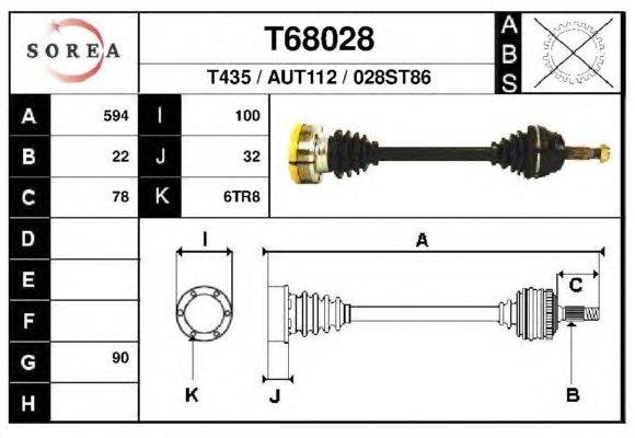 Приводной вал EAI T68028