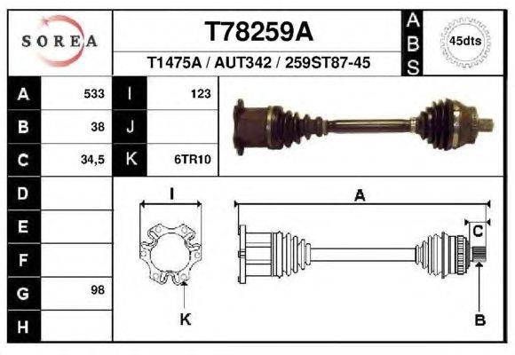 Приводной вал EAI T78259A