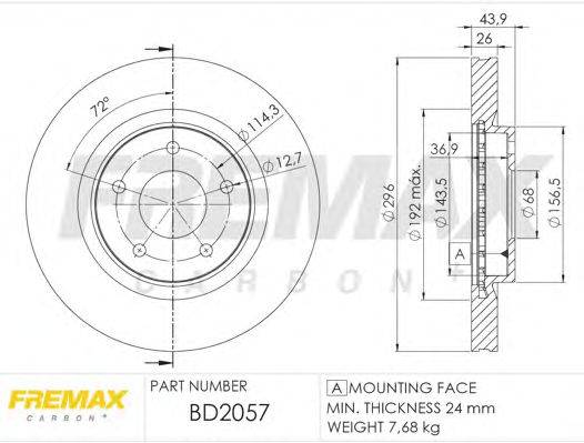 Тормозной диск FREMAX BD-2057