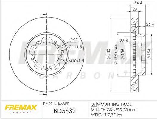 Тормозной диск FREMAX BD-5632