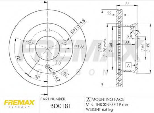 Тормозной диск FREMAX BD0181