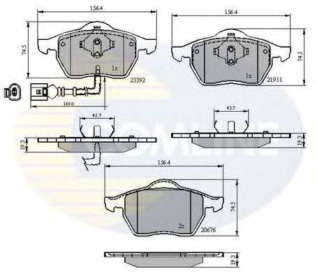 Комплект тормозных колодок, дисковый тормоз COMLINE CBP11111