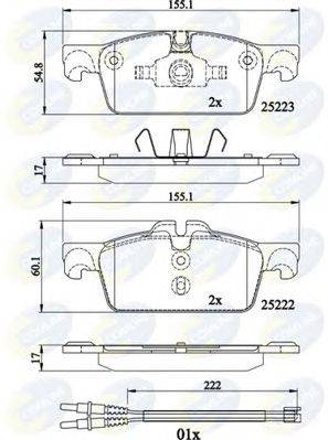 Комплект тормозных колодок, дисковый тормоз COMLINE CBP22195