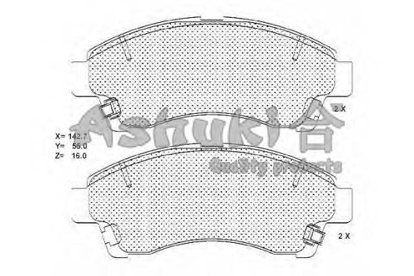 Комплект тормозных колодок, дисковый тормоз ASHUKI 1080-4503