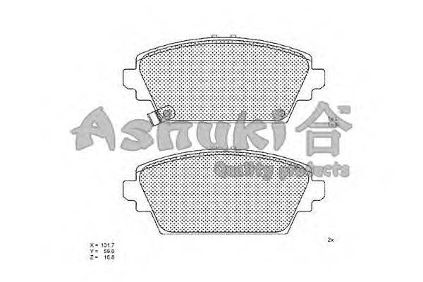 Комплект тормозных колодок, дисковый тормоз ASHUKI H026-09J