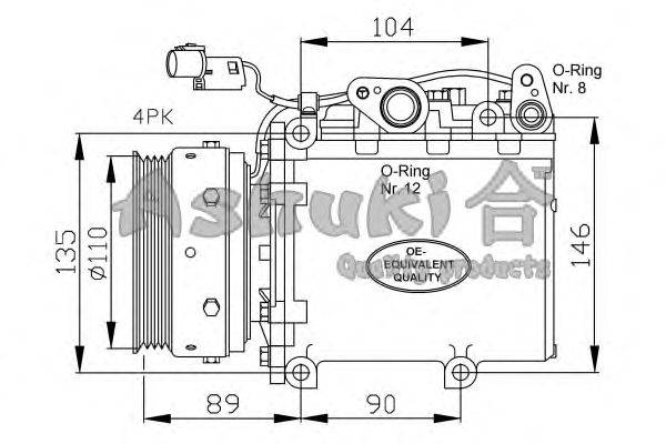 Компрессор, кондиционер ASHUKI 3200K038