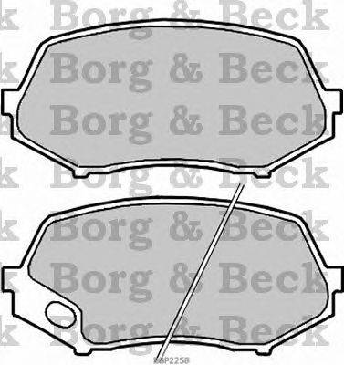 Комплект тормозных колодок, дисковый тормоз BORG & BECK BBP2258