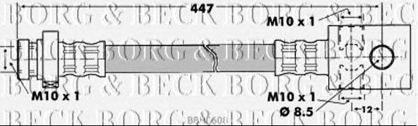 Тормозной шланг BORG & BECK BBH6608