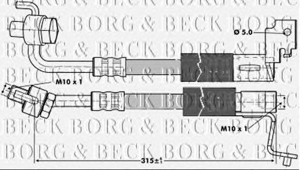 Тормозной шланг BORG & BECK BBH6693