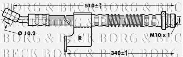 Тормозной шланг BORG & BECK BBH7033