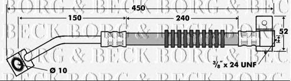 Тормозной шланг BORG & BECK BBH7412