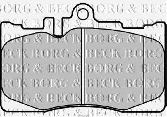 Комплект тормозных колодок, дисковый тормоз BORG & BECK BBP2230