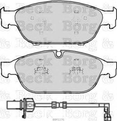 Комплект тормозных колодок, дисковый тормоз BORG & BECK BBP2276