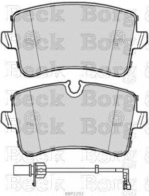 Комплект тормозных колодок, дисковый тормоз BORG & BECK BBP2292