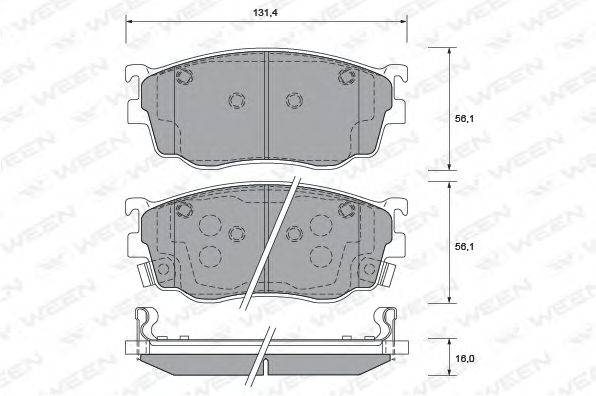Комплект тормозных колодок, дисковый тормоз WEEN 151-2230
