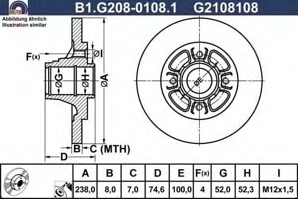 Тормозной диск GALFER B1.G208-0108.1