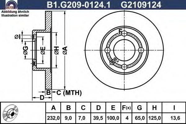 Тормозной диск GALFER B1.G209-0124.1