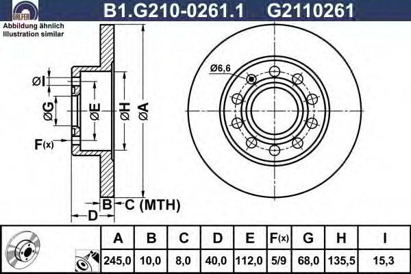Тормозной диск GALFER B1.G210-0261.1