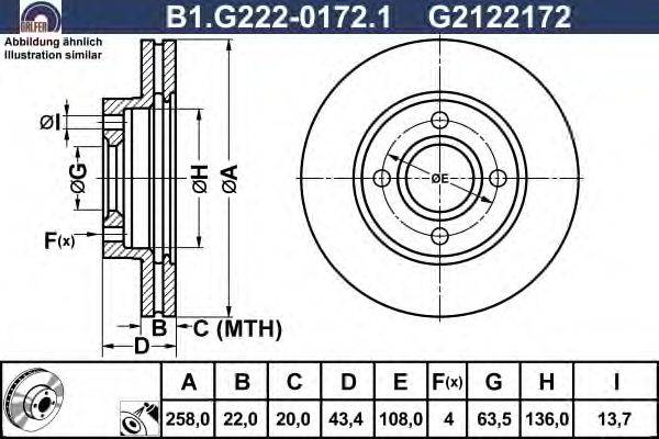 Тормозной диск GALFER B1.G222-0172.1