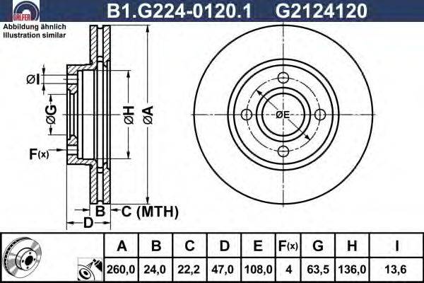 Тормозной диск GALFER B1.G224-0120.1
