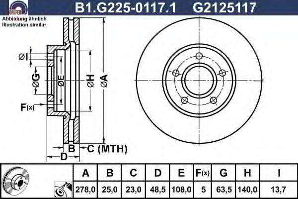Тормозной диск GALFER B1.G225-0117.1