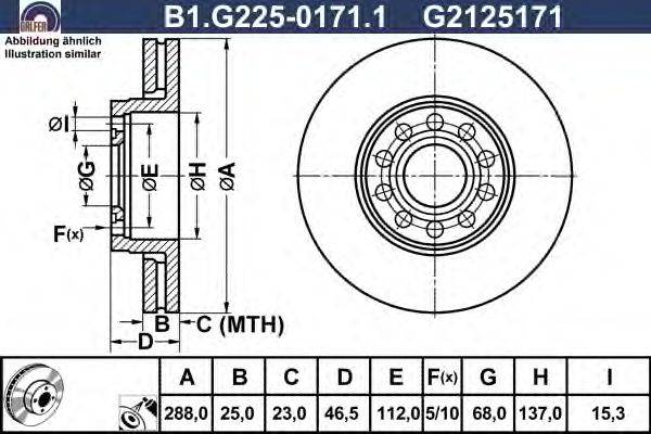 Тормозной диск GALFER B1.G225-0171.1